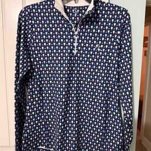 Rhoback Navy Pickleball print Quarter Zip Pullover